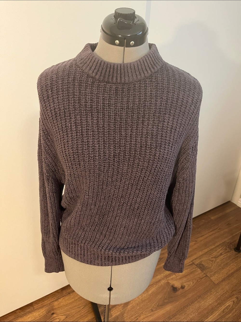 Wilfred Free Plum Ribbed Mock Neck Sweater